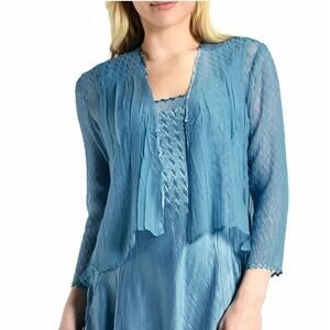 KOMAROV Wide Sleeve Charmeuse Chiffon Jacket XL